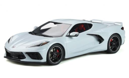 Modelauto Chevrolet Corvette Coupe (C8) metallic grijs 2020 1/18 GT Spirit