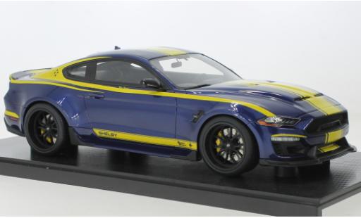 Modelauto Ford Mustang Fastback Shelby Super Snake blauw fonc&Atilde;&copy;/geel Blue Hornet 2021 1/18 GT Spirit