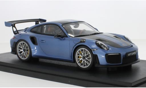 Modelauto Porsche 911 GT2 RS (991.2) metallic blauw 2021 1/18 GT Spirit