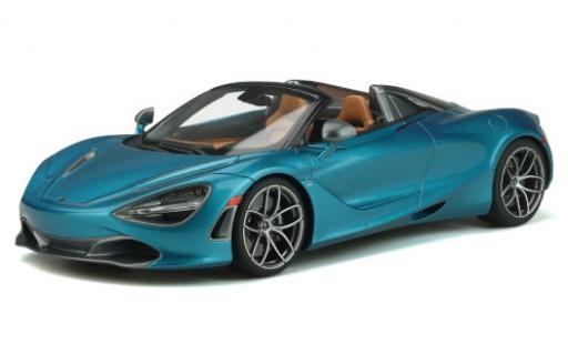 Modelauto McLaren 720 Spider S metallic blauw 2018 1/18 GT Spirit