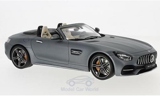 Modelauto Mercedes AMG GT GT C Roadster mat-grijs 2017 1/18 GT Spirit