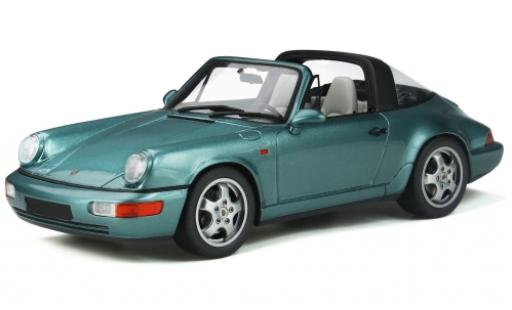 Modelauto Porsche 911 Targa Carrera 4 metallic turquoise 1991 1/18 GT Spirit