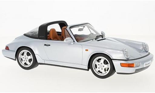Modelauto Porsche 911 Targa grijs 1991 1/18 GT Spirit