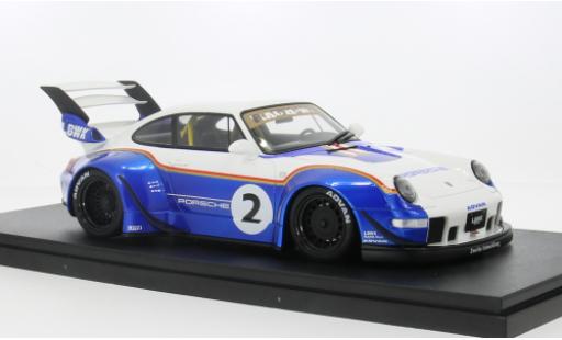 Modelauto Porsche 911 RWB LBWK blauw/wit 2023 1/18 GT Spirit