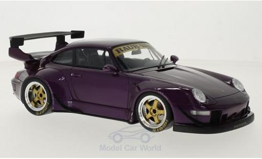 Modelauto Porsche 911 RWB metallic paars 1/18 GT Spirit
