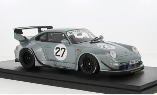 Modelauto Porsche 911 RWB grijs 2024 1/18 GT Spirit