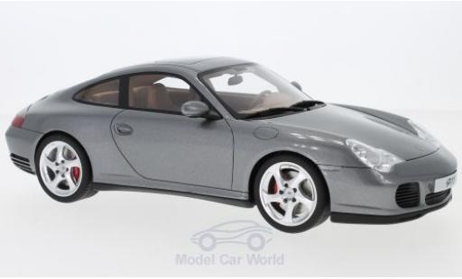 Modelauto Porsche 911 4S Carrera metallic grijs 2002 1/18 GT Spirit