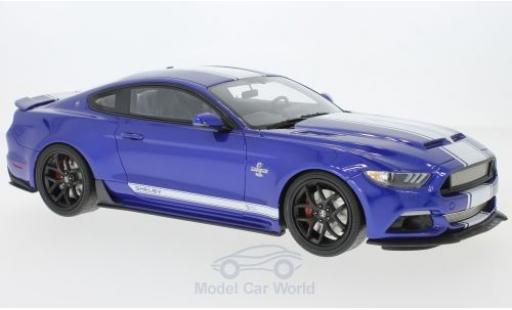 Modelauto Shelby Mustang Super Snake blauw/wit 2017 1/18 GT Spirit