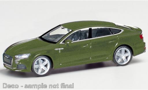 Modelauto Audi A5 sportback metallic olijfgroen 1/87 Herpa