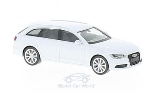 Modelauto Audi A6 avant metallic wit 1/87 Herpa