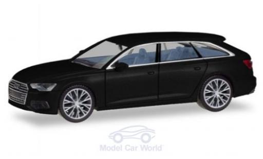 Modelauto Audi A6 avant zwart met zweifarbigen Felgen 1/87 Herpa
