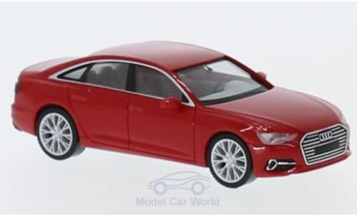 Modelauto Audi A6 berline Sedan rood 1/87 Herpa