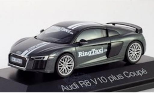 Modelauto Audi R8 v10 plus metallic grijs/Dekor RingTaxi N&Atilde;&frac14;rburgring 1/43 Herpa
