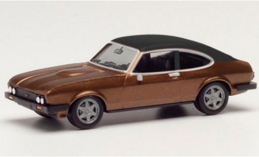 Modelauto Ford Capri MK2 MK II metallic bruin/mat-zwart 1/87 Herpa