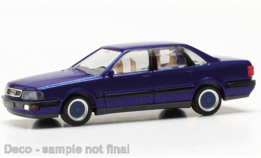 Modelauto Audi V8 berline metallic blauw 1/87 Herpa