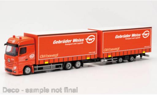 Modelauto Mercedes Actros Bigspace Gebr&Atilde;&frac14;der Weiss (A) 2018 1/87 Herpa