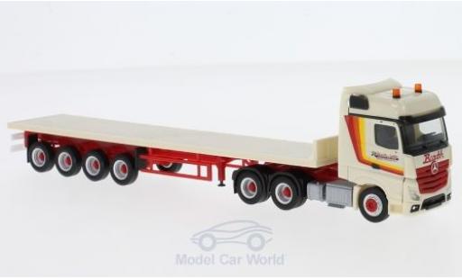 Modelauto Mercedes Actros Bigspace Barth & Sohn Flachbett-Sattelzug 1/87 Herpa