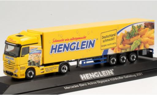 Modelauto Mercedes Actros Bigspace Henglein 2018 K&Atilde;&frac14;hlkoffer-Sattelzug 1/87 Herpa