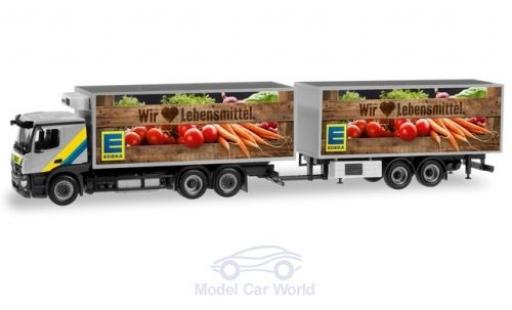 Modelauto Mercedes CLA Classicspace Actros EDEKA 2011 K&Atilde;&frac14;hlkoffer-Tandemh&Atilde;&curren;ngerzug 1/87 Herpa