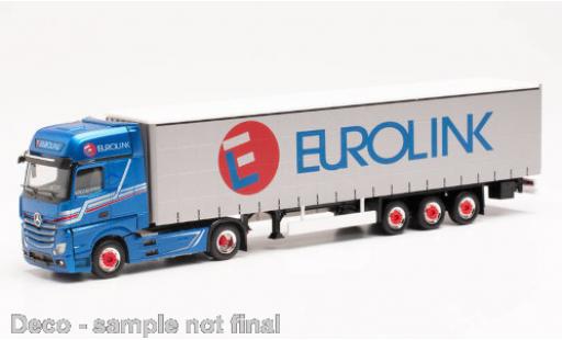 Modelauto Mercedes Actros Gigaspace Eurolink (S) 2018 Gardinenplanen-Sattelzug 1/87 Herpa