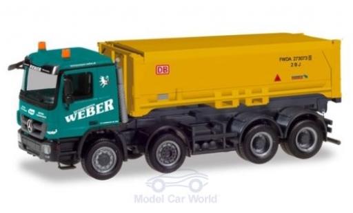 Modelauto Mercedes Actros Base M Weber / Stuttgart 21 2008 Schmitz Absetzkipper-LKW 1/87 Herpa