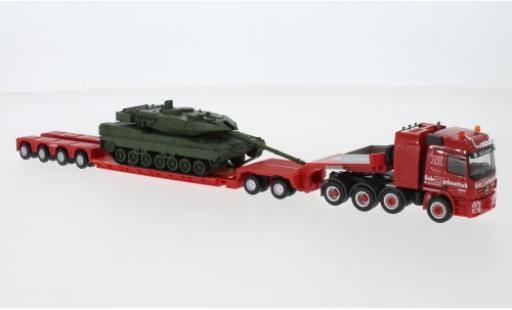Modelauto Mercedes Actros Base Markewitsch 2002 charge profondeur-tracteur avec Leopard 2A7 1/87 Herpa