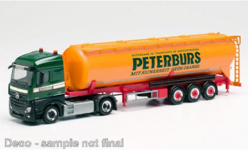 Modelauto Mercedes Actros Streamspace 2.5 Peterburs Silo-Sattelzug 1/87 Herpa