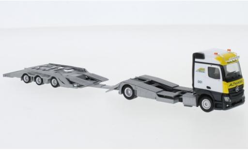 Modelauto Mercedes Actros Streamspace ARS (Bayern / Wolnzach) LKW-Transporter-H&Atilde;&curren;ngerzug 1/87 Herpa