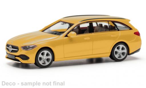 Modelauto Mercedes Classe C T-Modell geel 1/87 Herpa