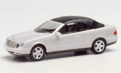 Modelauto Mercedes CLK Cabriolet (A208) grijs Softtop d&Atilde;&copy;tachable 1/87 Herpa