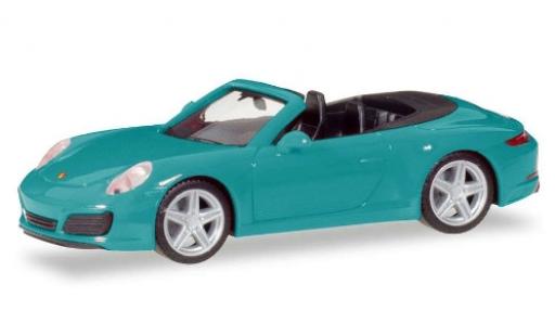 Modelauto Porsche 911 Cabriolet Carrera 2 blauw 1/87 Herpa
