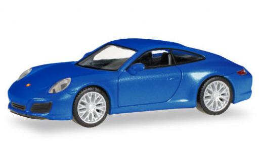 Modelauto Porsche 911 Carrera 2S metallic blauw 1/87 Herpa