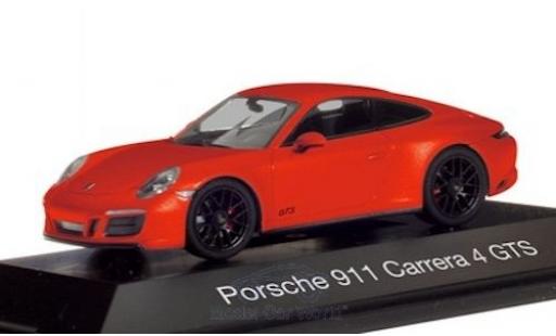 Modelauto Porsche 911 GTS Carrera 4 oranje 1/43 Herpa