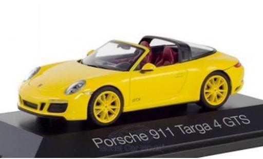 Modelauto Porsche 911 Targa 4 GTS geel 1/43 Herpa