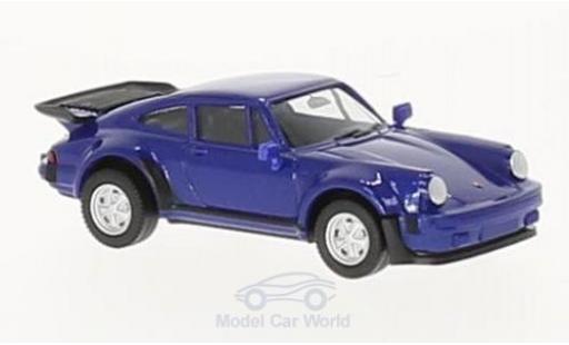 Modelauto Porsche 911 Turbo metallic blauw 1/87 Herpa