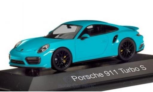 Modelauto Porsche 911 Turbo s blauw 1/43 Herpa