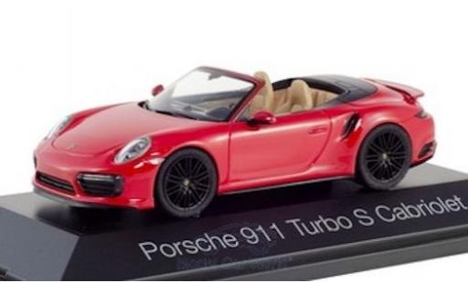 Modelauto Porsche 911 Turbo s Cabriolet rood 1/43 Herpa