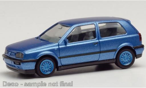 Modelauto Volkswagen Golf VR6 III metallic blauw 1/87 Herpa