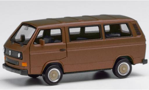 Modelauto Volkswagen T3 Base Bus metallic bruin met BBS Felgen 1/87 Herpa