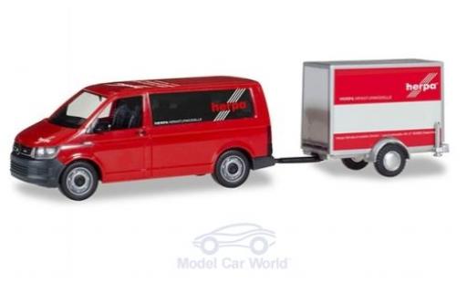 Modelauto Volkswagen T6 T6 Bus met Kofferanh&Atilde;&curren;nger 1/87 Herpa
