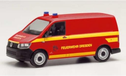 Modelauto Volkswagen T6 T6 bestelwagen Brandweer Dresden 1/87 Herpa
