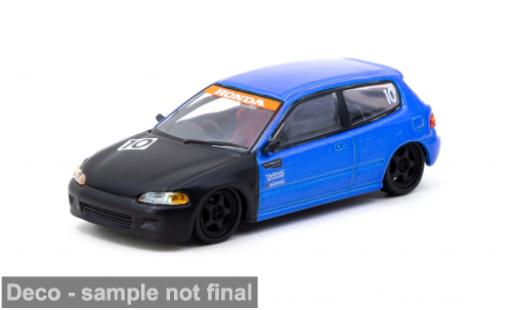 Modelauto Honda Civic Base EG6 ( 10th verjaardag) blauw/zwart 1/64 Tarmac Works