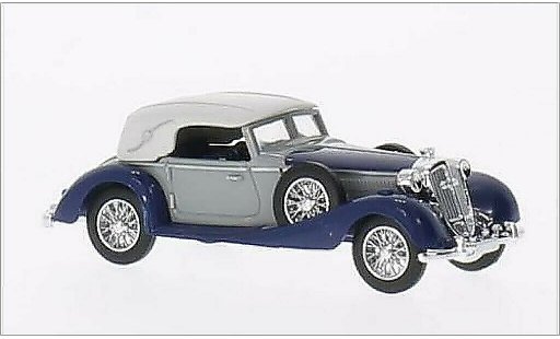 Horch 853 Cabriolet 1/87 Busch gesloten grijs/blauw 1933 modelauto