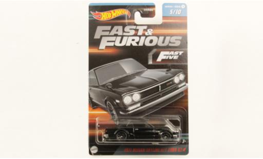 Modelauto Nissan Skyline 2000 GT-R (KPGC110) zwart rapide & Furious 1971 1/64 Hot Wheels