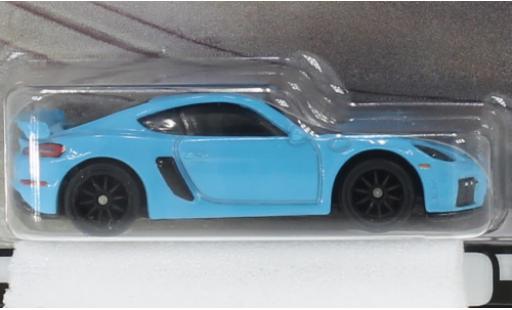 Modelauto Porsche 718 GT4 blauw 1/64 Hot Wheels Premium
