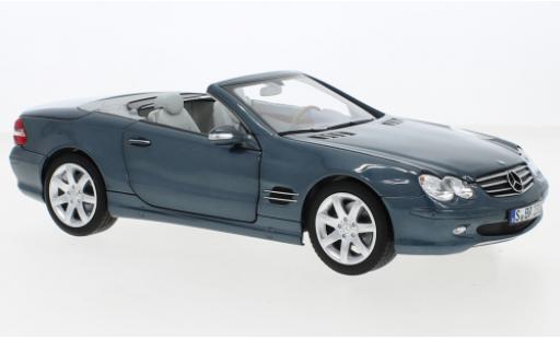 Modelauto Mercedes SL Base 500 (R230) metallic blauw 2001 1/18 SpecialC