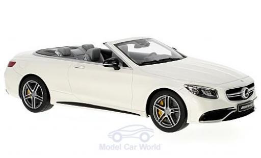 Modelauto Mercedes Classe S AMG S 63 Cabriolet wit 1/18 GT Spirit