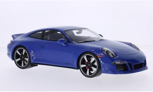 Modelauto Porsche 911 GTS Carrera Club Coupe blauw 60 Years Club of America avec Vitrine 1/18 GT Spirit