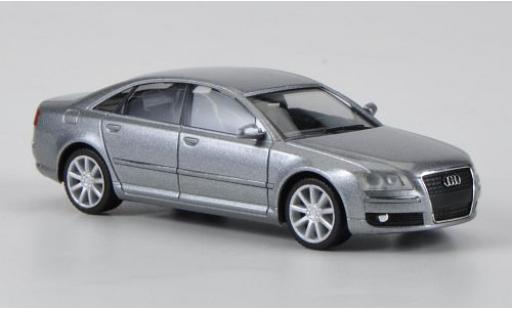 Modelauto Audi A8 berline metallic grijs 2005 1/87 Herpa