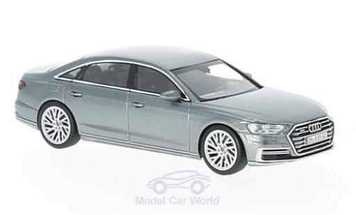 Modelauto Audi A8 berline L metallic grijs 2017 1/43 iScale